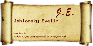 Jablonsky Evelin névjegykártya