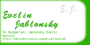 evelin jablonsky business card